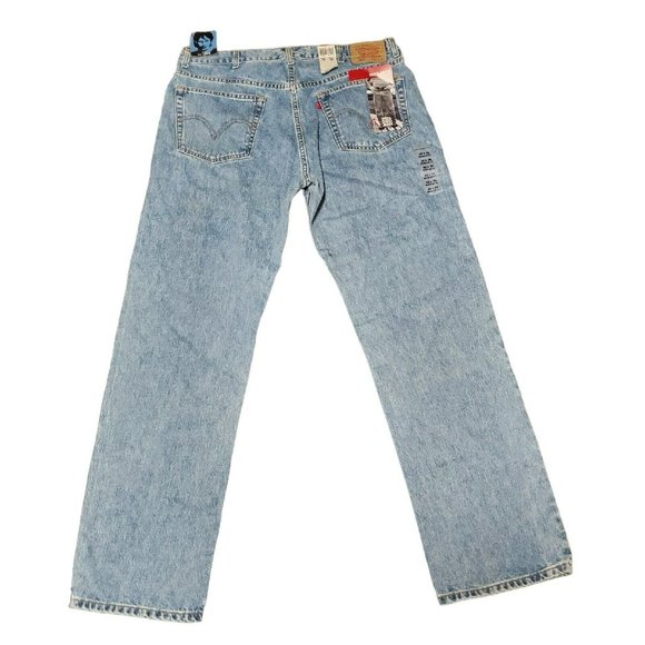 Levis 505  Mens Jeans Regular Fit Straight Leg 40x34 New with Tags‎ Light Wash - Picture 2 of 10